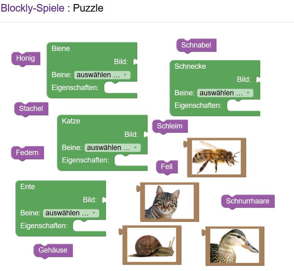 Blockly Games Beispiel