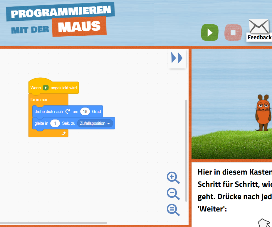 Programmieren mit der Maus | Interaktiv Lernen